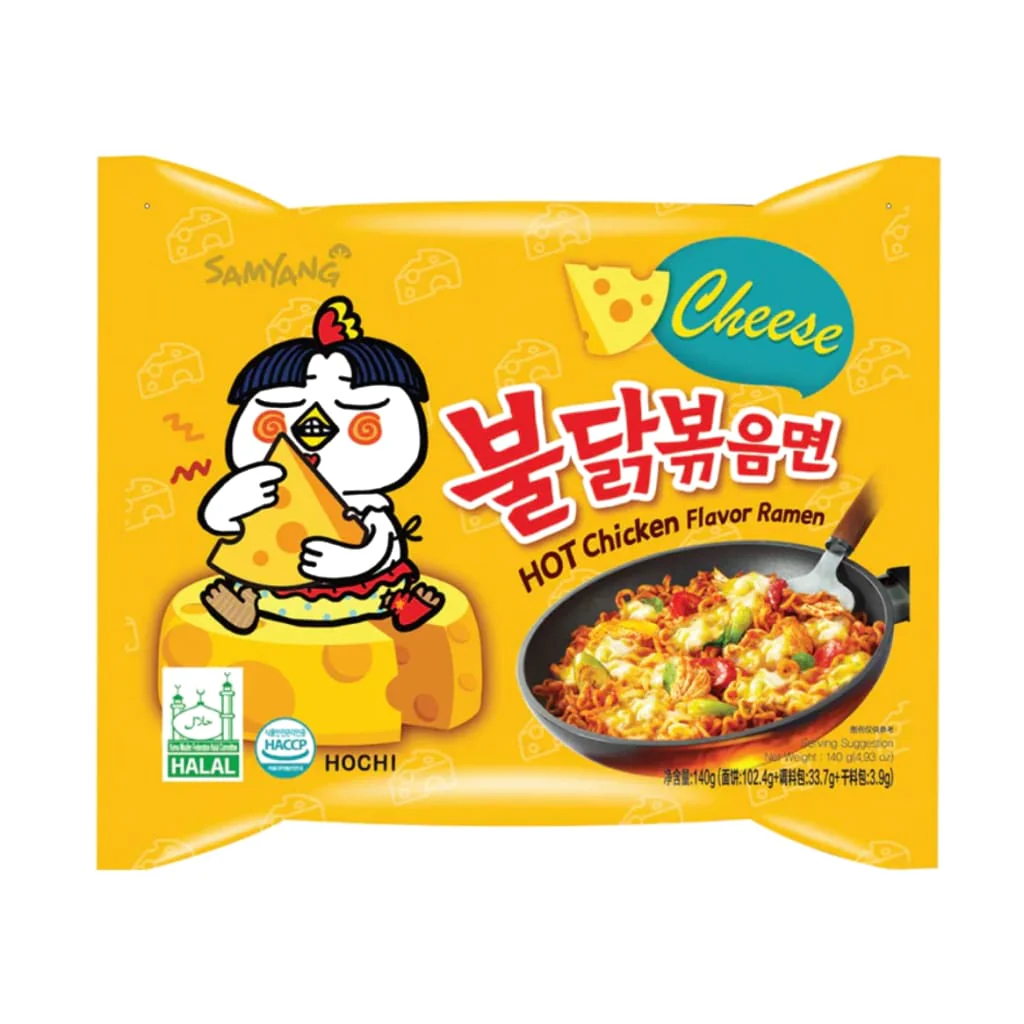 Buldak Ramen Noodles Hot Chicken Cheese, 140g